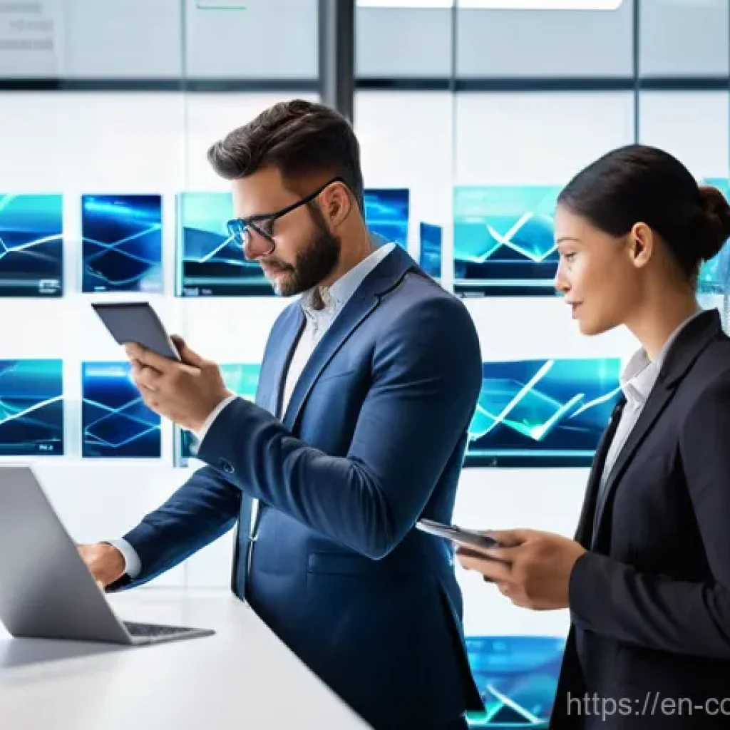 소비자전문기술사 실무 필수 도구 - **Market Intelligence & Predictive Edge:**
"A diverse team of professionals in a sleek, minimali...