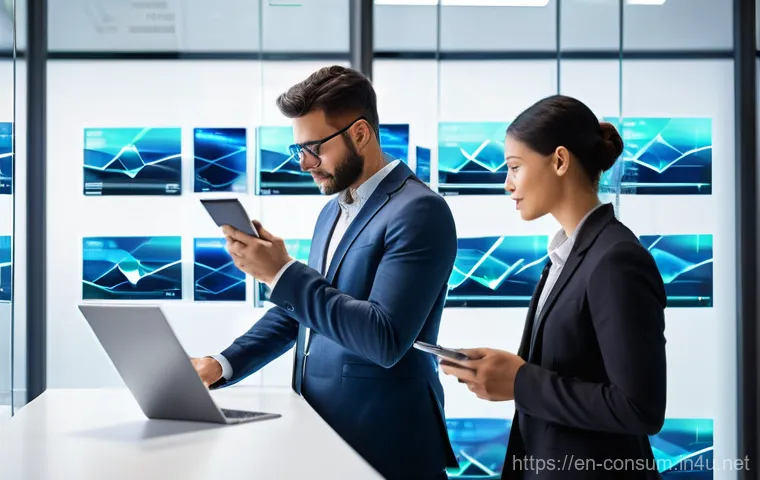 소비자전문기술사 실무 필수 도구 - **Market Intelligence & Predictive Edge:**
"A diverse team of professionals in a sleek, minimali...