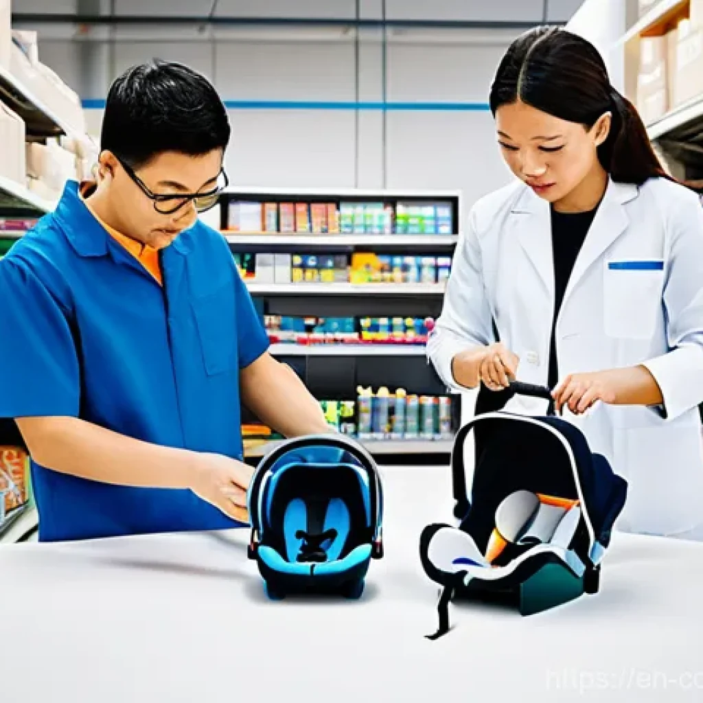 소비자전문기술사와 관련된 직무별 사례 - **Prompt:** A diverse team of four Consumer Professional Engineers, two men and two women of varying...