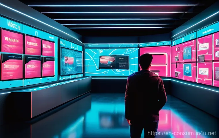 소비자분쟁 사례 모음집 - **Digital Marketplace Maze:**
"A young adult, dressed in casual yet modern attire, stands amidst...