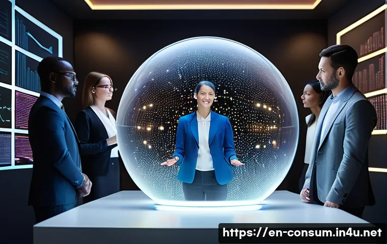 소비자 행동 데이터를 활용한 비즈니스 혁신 사례 연구와 분석 - **Prompt: The Predictive Analytics Crystal Ball**
A futuristic, highly detailed image of a dive...