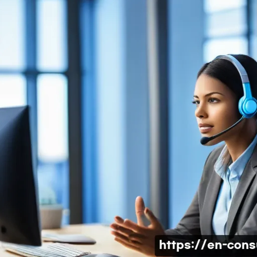 소비자 불만 처리 사례를 통한 학습법 - A professional customer service representative calmly listening to a frustrated customer on a headse...