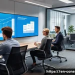 소비자중심 경영을 통한 고객 만족과 성공 사례 - A modern office setting with diverse employees engaging in a collaborative meeting focused on custom...