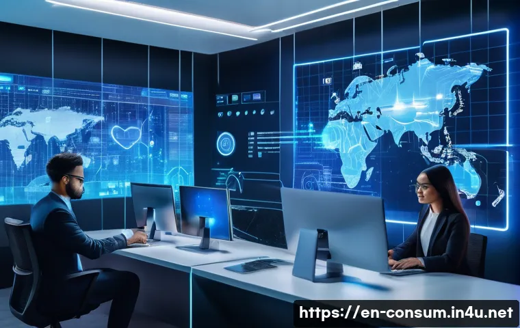 소비자 보호 관련 최신 트렌드 분석 - A futuristic e-commerce setting showcasing artificial intelligence fraud detection: a diverse group ...