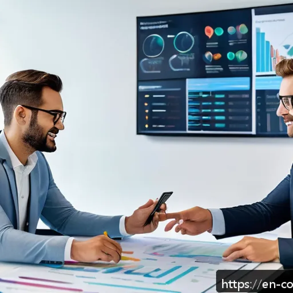 소비자중심 경영과 디지털 혁신의 연계 전략 - A modern office scene showing a diverse cross-functional team of professionals collaborating around ...