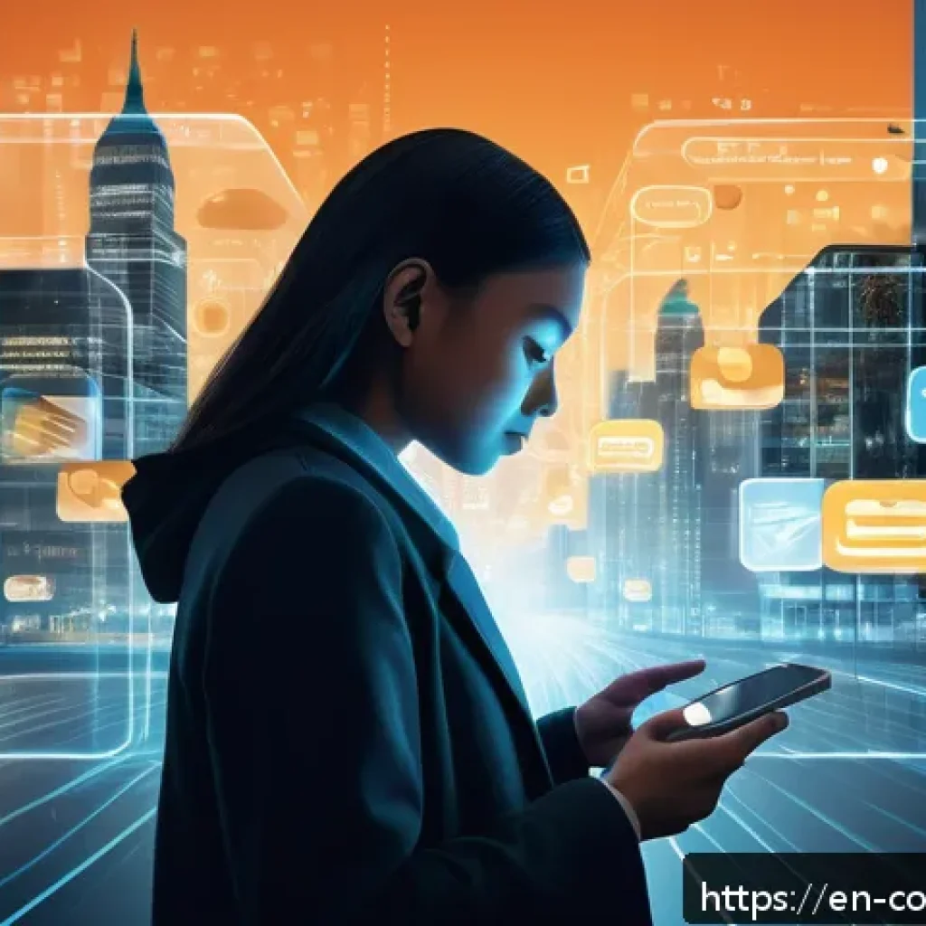 소비자 보호와 관련된 주요 이슈 연구와 분석 사례 - A detailed, modern digital privacy concept illustration showing a person using a smartphone surround...