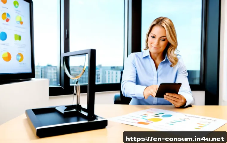 소비자전문기술사의 역할과 미래 전망 - Photorealistic consumer protection specialist in a modern U.S. office, a confident middle-aged profe...
